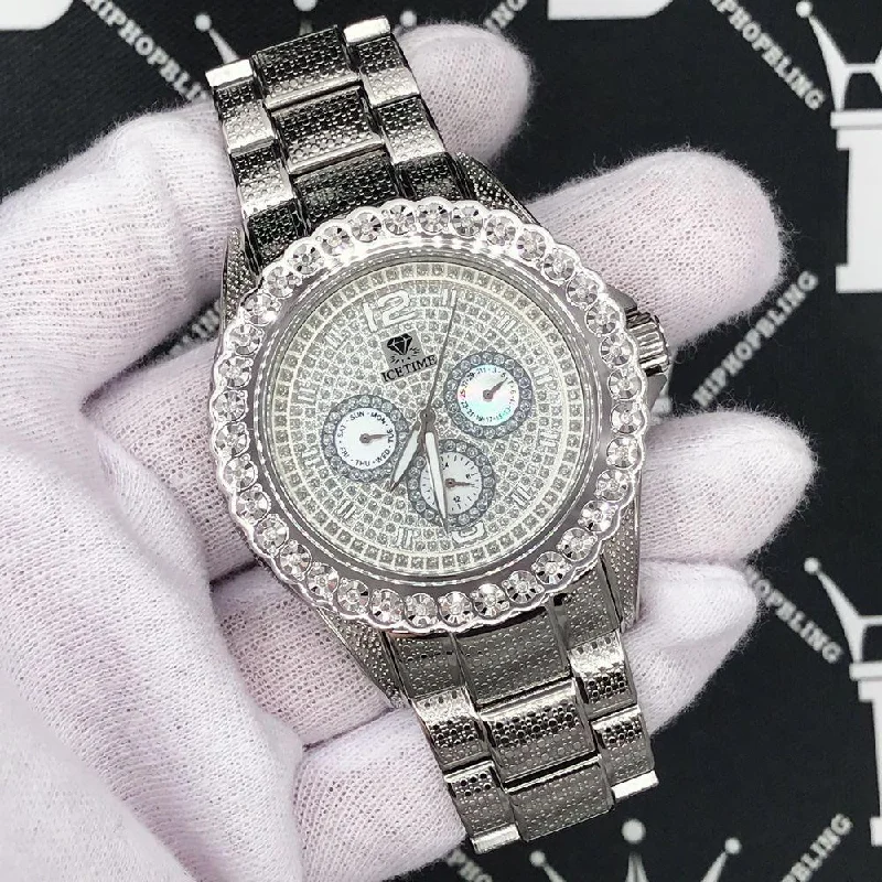 Personalized Watches for Couples-Heavy Bling 1 Row .25cttw Diamond Watch IceTime