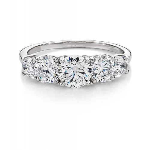 Men's Vintage Wedding Bands-Dress ring with 2.1 carats* of diamond simulants in 10 carat white gold