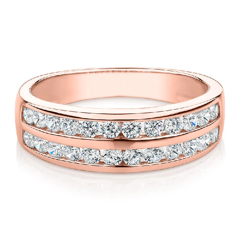 Designer Wedding Rings-Dress ring with 0.72 carats* of diamond simulants in 10 carat rose gold