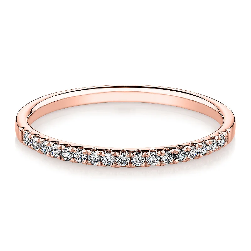 Minimalist Promise Rings-Wedding or eternity band in 14 carat rose gold