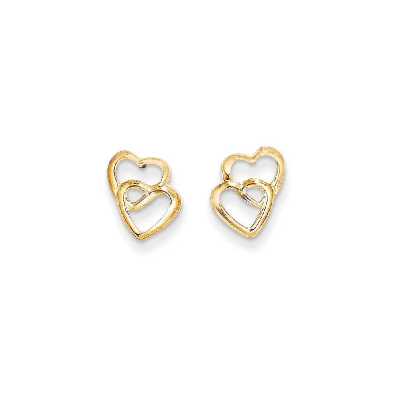 Luxury Diamond Earrings-Madi K Kid's 14k  Hearts Post Earrings