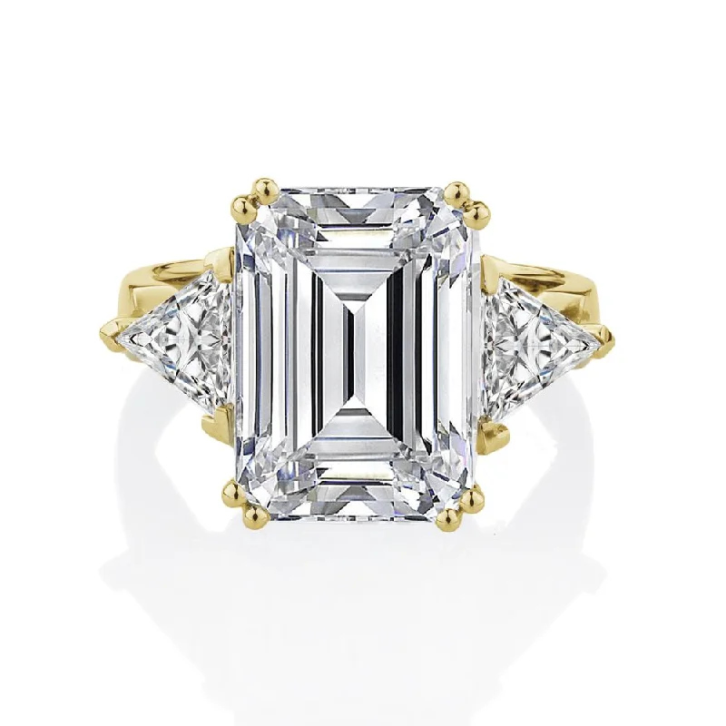 Yellow Diamond Rings-Dress ring with 10.68 carats* of diamond simulants in 10 carat yellow gold