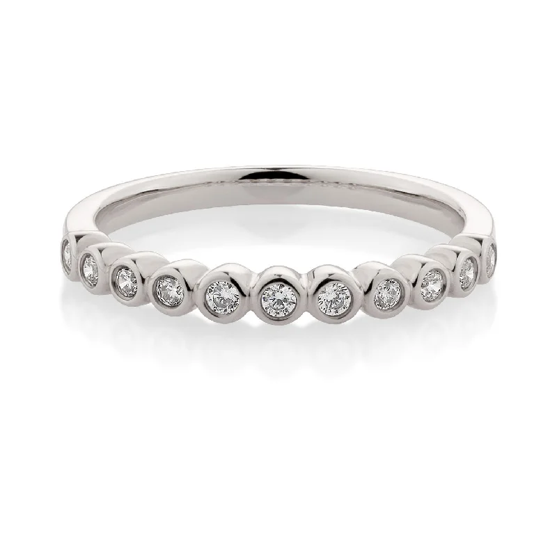 Sterling Silver Engagement Rings-Wedding or eternity band in 10 carat white gold