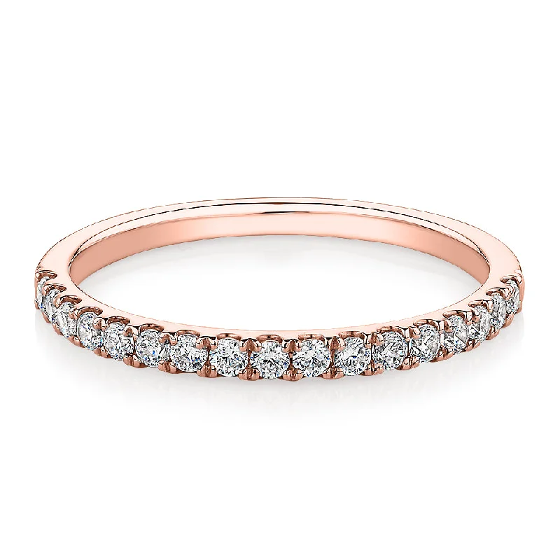 Unique Men's Wedding Bands-Wedding or eternity band with 0.25 carats* of diamond simulants in 10 carat rose gold