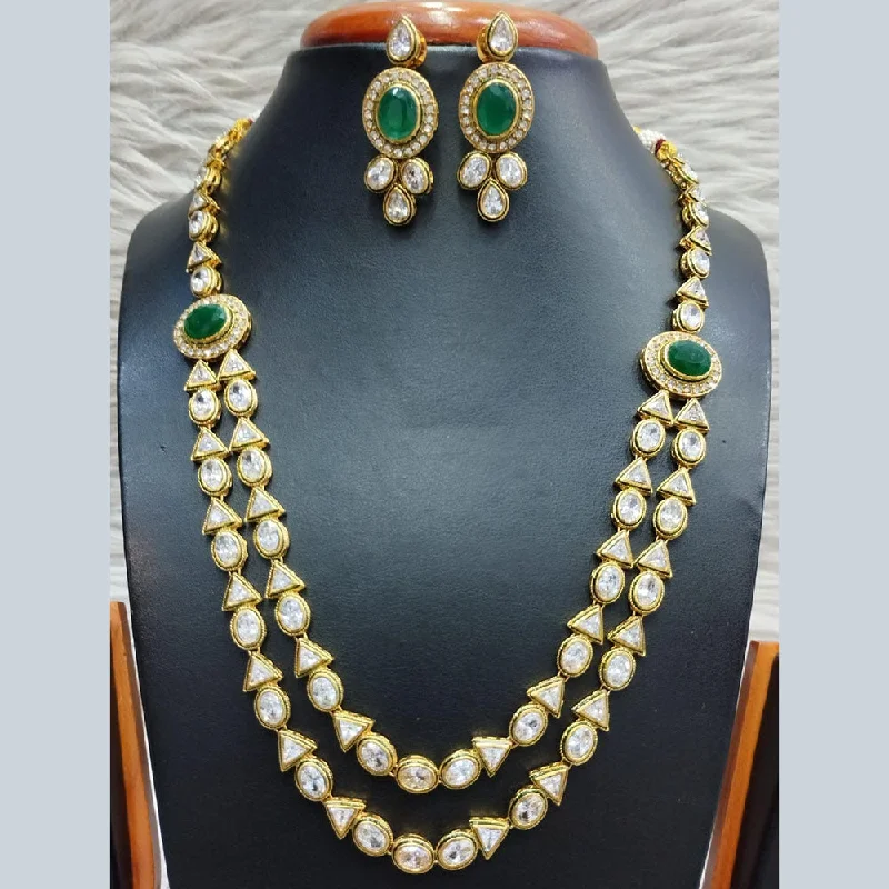 Fine Jewelry Necklaces-Jain Jewellers Gold Plated Polki Kundan Necklace Set