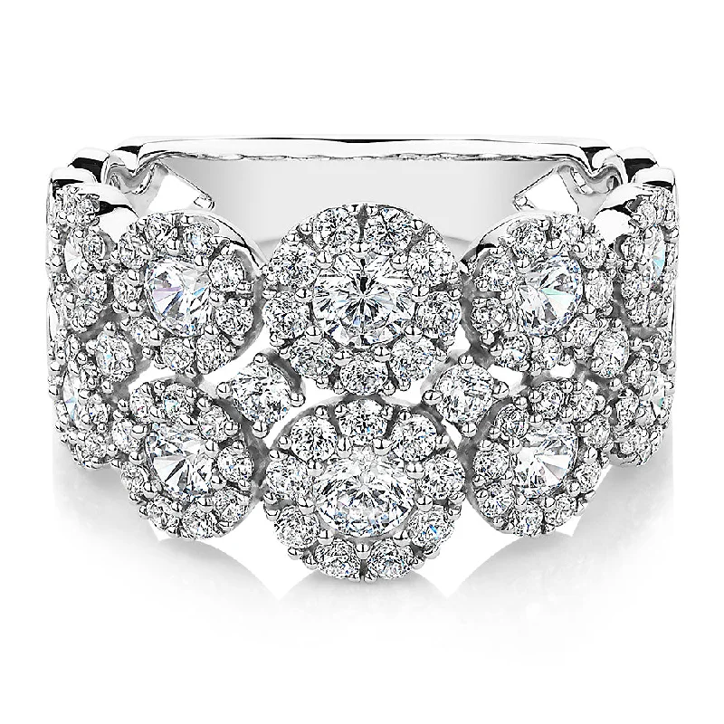 Unique Promise Rings-Celeste Dress ring with 1.87 carats* of diamond simulants in 10 carat white gold