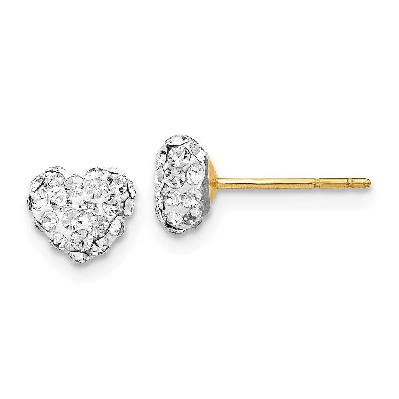 Abstract Earrings for Women-14k Crystal 6mm Heart Post Earrings