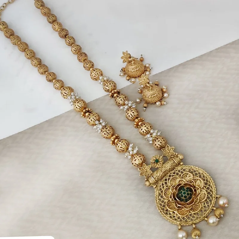 Fine Jewelry Necklaces-Rani Sati Jewels Gold Plated Pota Long Necklace Set