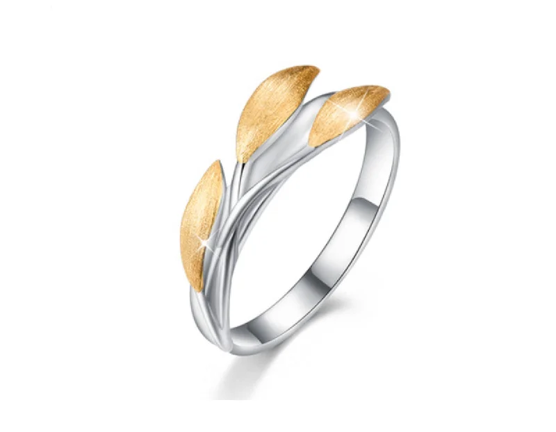 Simple Gold Rings for Men-Golden Leaves Ring