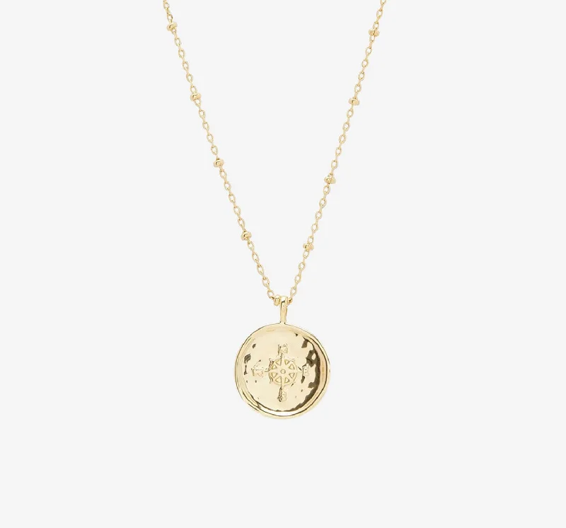 Chunky Gold Bead Necklaces-Compass Necklace | Gold