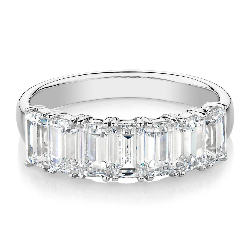 Stylish Gemstone Rings-Dress ring with 2.1 carats* of diamond simulants in 10 carat white gold