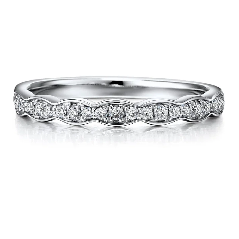 Classic Gold Wedding Rings-Wedding or eternity band in 14 carat white gold