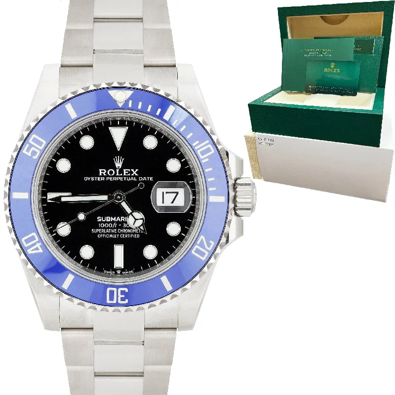 Smart Watches for iPhone Users-Rolex NEW CARD Submariner Date 126619 LB 41mm 18K White Gold Dive Blue Watch BOX