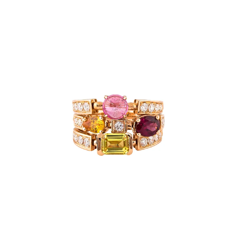 Personalized Engagement Rings-Tourmaline & Diamond Prismatic Ring