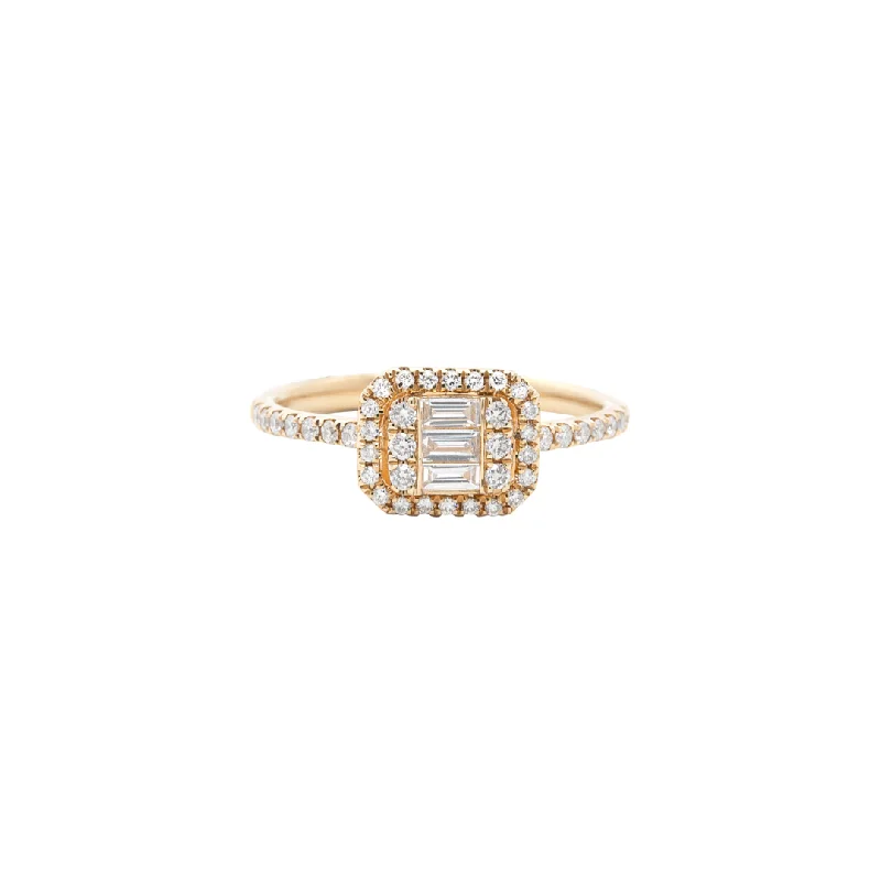 Stackable Rings for Women-Yellow Gold & Diamond Triumph Regalia Ring