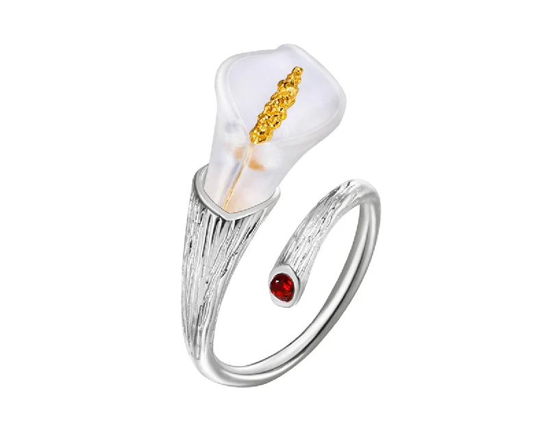 Fashionable Cocktail Rings-Calla Lily Ring