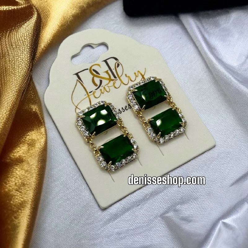 Layered Hoop Earrings-14K GREEN EARRINGS E372