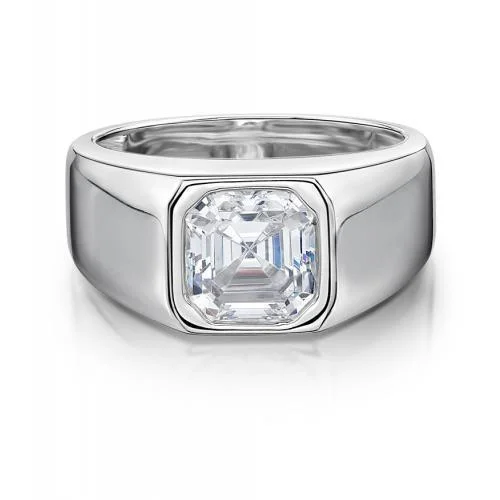 Minimalist Promise Rings-Dress ring with 4.12 carats* of diamond simulants in 10 carat white gold