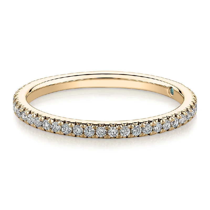 Silver Band Rings-Premium Lab-Grown Diamond, 0.23 carat TW round brilliant wedding or eternity band in 14 carat yellow gold