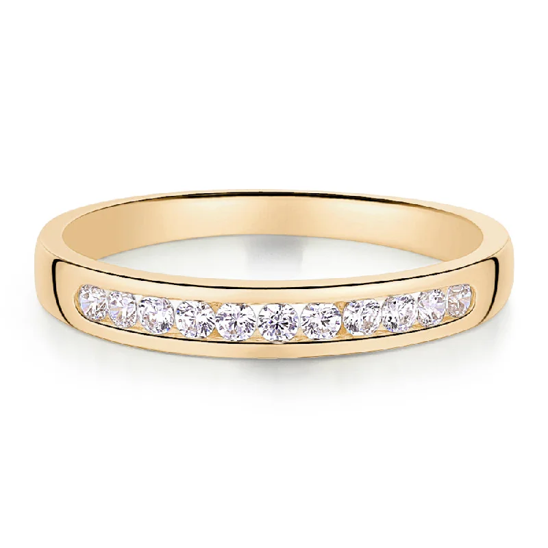 Large Statement Rings-Wedding or eternity band in 14 carat yellow gold