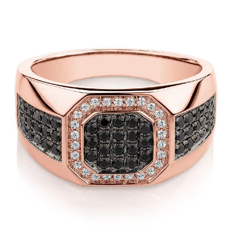 Vintage Wedding Rings with Diamonds-Dress ring with 0.66 carats* of diamond simulants in 10 carat rose gold