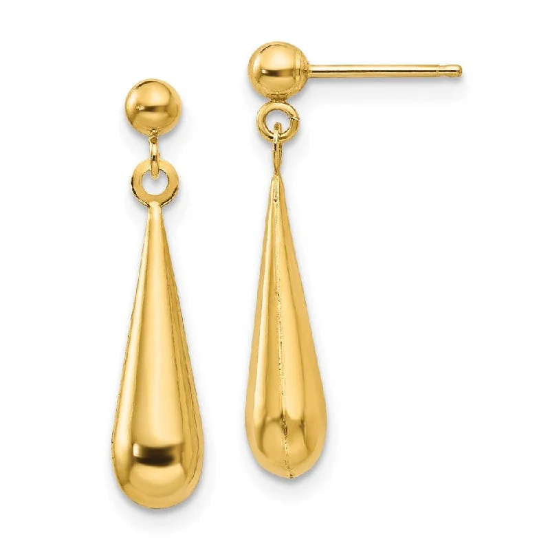 Bold Statement Earrings-Madi K Kid's 14k  Teardrop Dangle Post Earrings