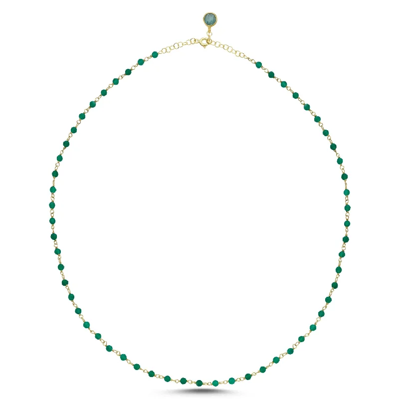 Fashionable Layered Necklaces-Green Gem Necklace