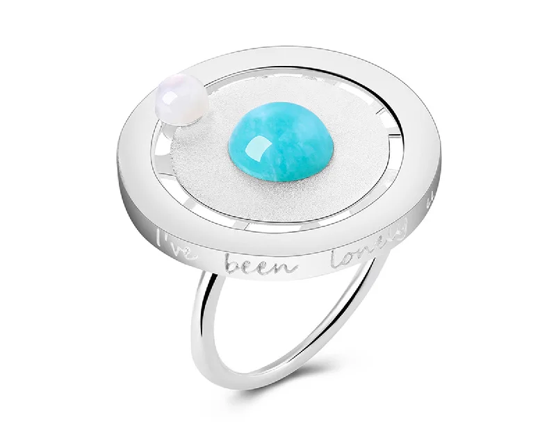 Birthstone Engagement Rings-You are my World Ring