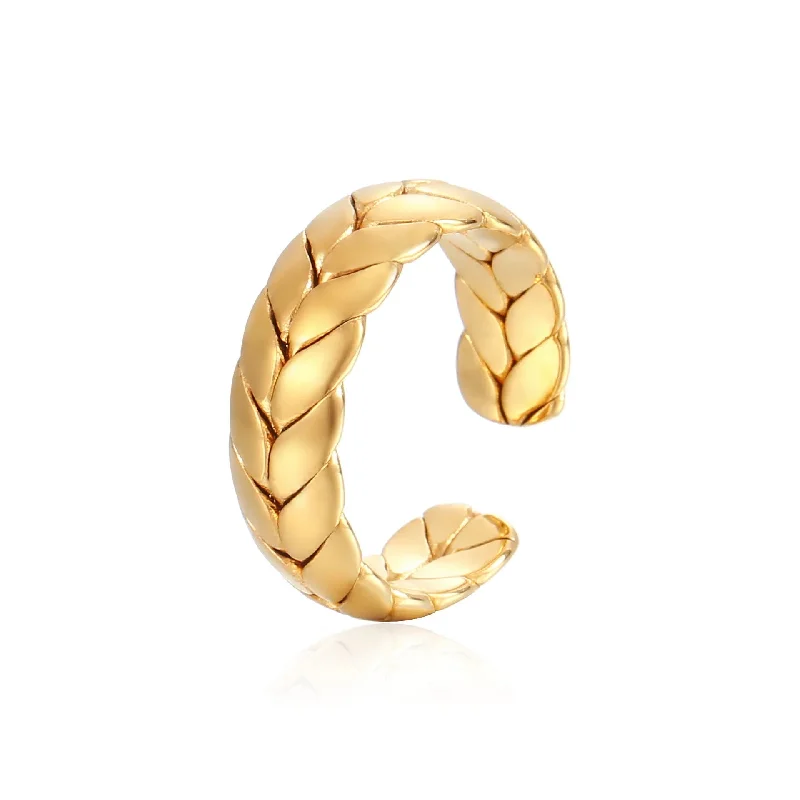 Gold Band Rings-Trenza Ring