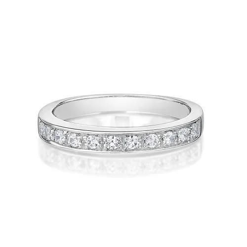 Elegant Ruby Rings-Wedding or eternity band in 14 carat white gold