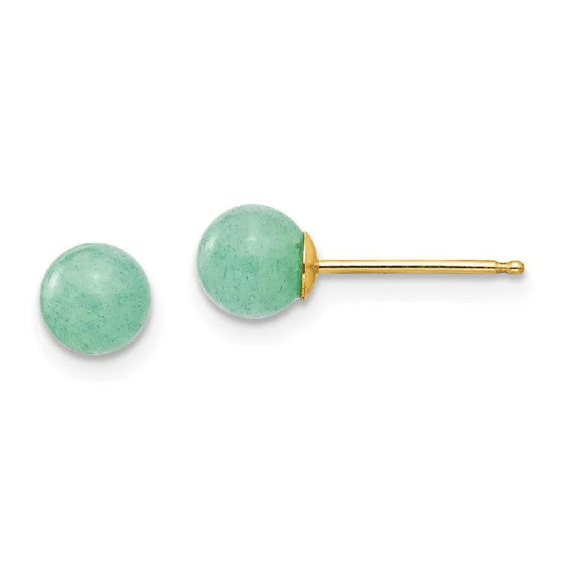 Elegant Diamond Drop Earrings-Madi K Kid's 14k  5mm Green Natural Stone Post Earrings