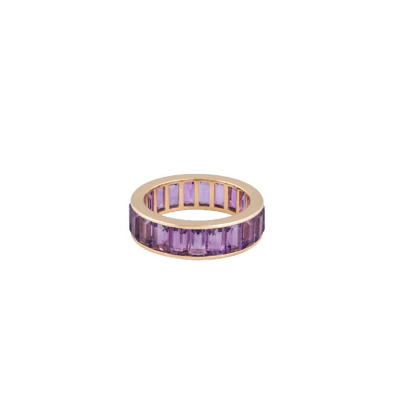 Minimalist Promise Rings-Amethyst Lilac of the Sea Ring