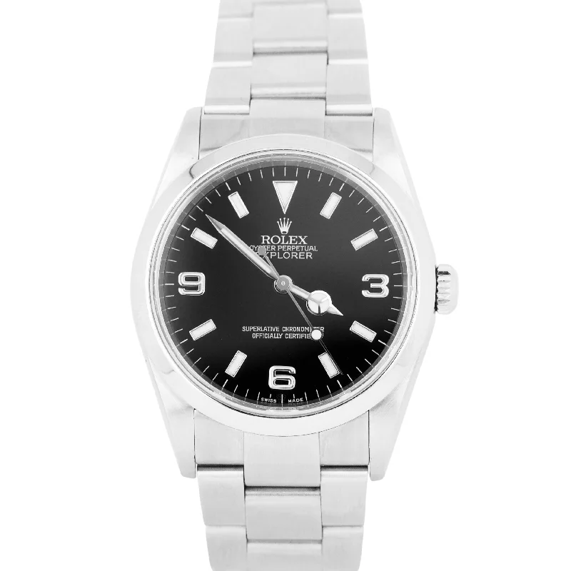 Minimalist Watches for Men-Rolex Explorer I BLACK Dial 36mm 3-6-9 Oyster Stainless Steel Watch 114270