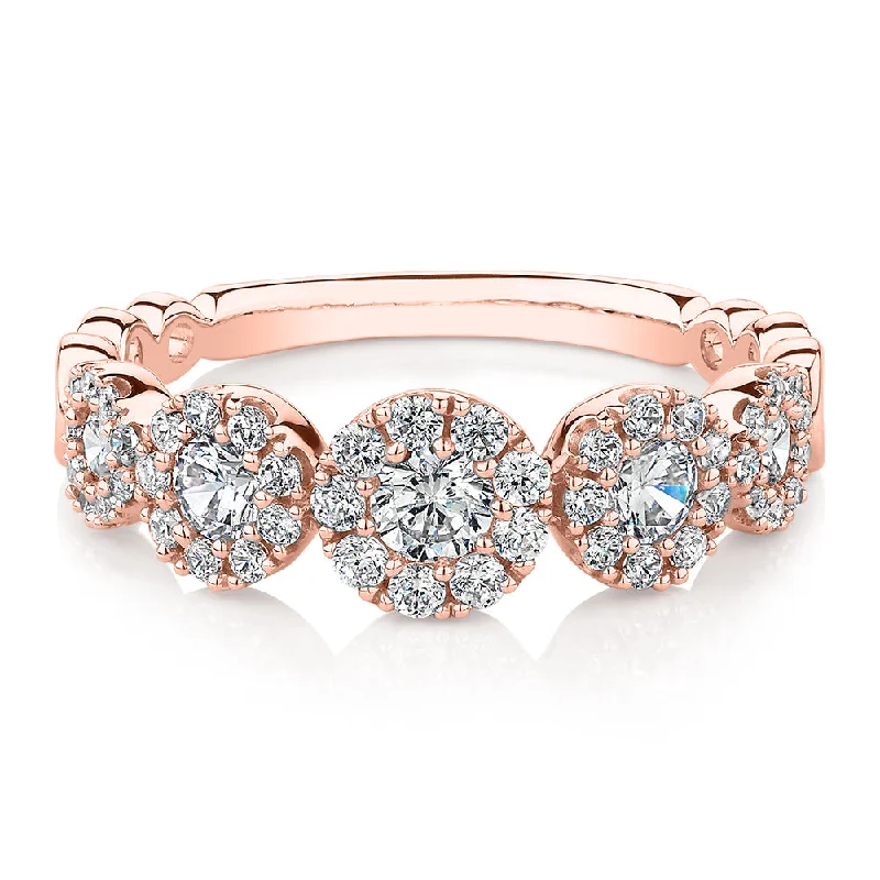 Personalized Engagement Rings-Celeste Dress ring with 0.89 carats* of diamond simulants in 10 carat rose gold