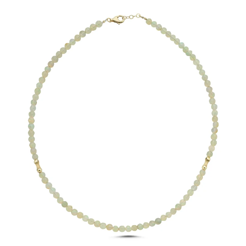 Fine Jewelry Necklaces-Opal Gold Necklace