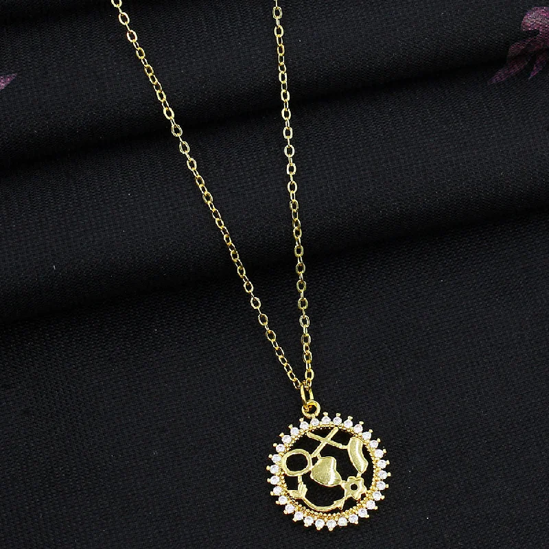 Luxury Necklaces with Diamonds-Mahavir Gold Plated Austrian Stone Necklace