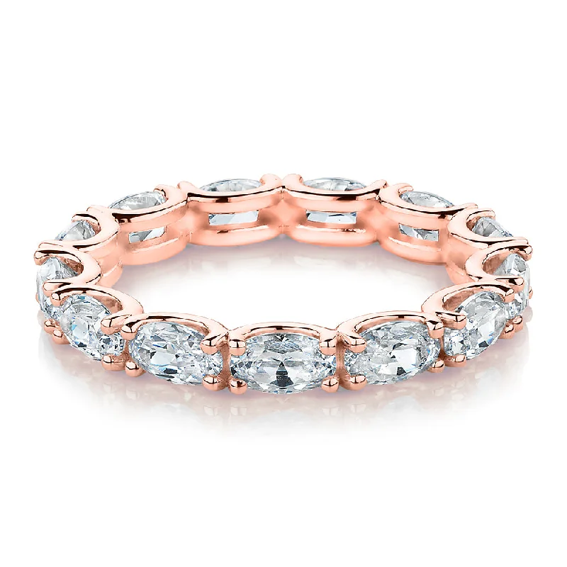 Matching Wedding Rings for Couples-All-rounder eternity band with 2.94 carats* of diamond simulants in 10 carat rose gold