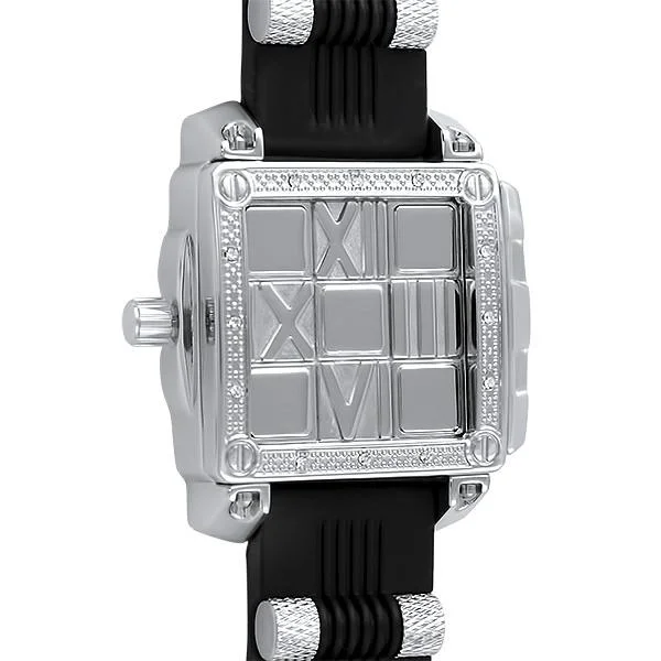 Digital Watches with Alarms-Slide Out Silver Hip Hop Fashion Watch