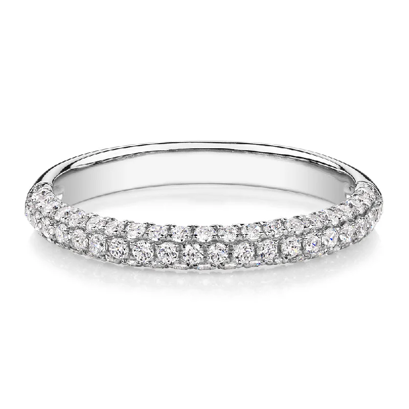 Luxury Wedding Bands-Wedding or eternity band with 0.43 carats* of diamond simulants in 10 carat white gold