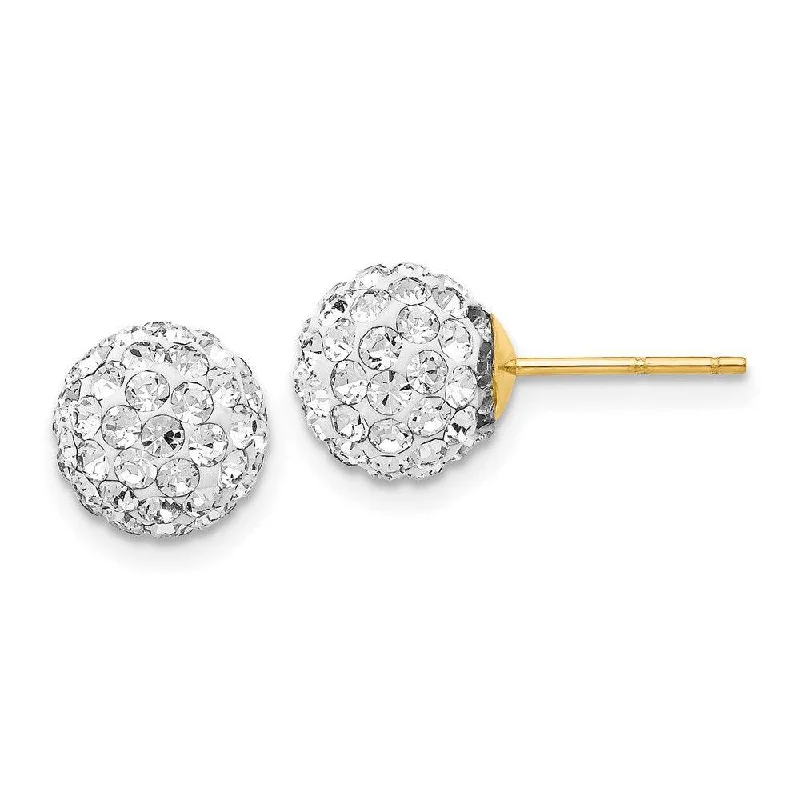 Luxury Pearl Earrings-14k Crystal 8mm Post Earrings