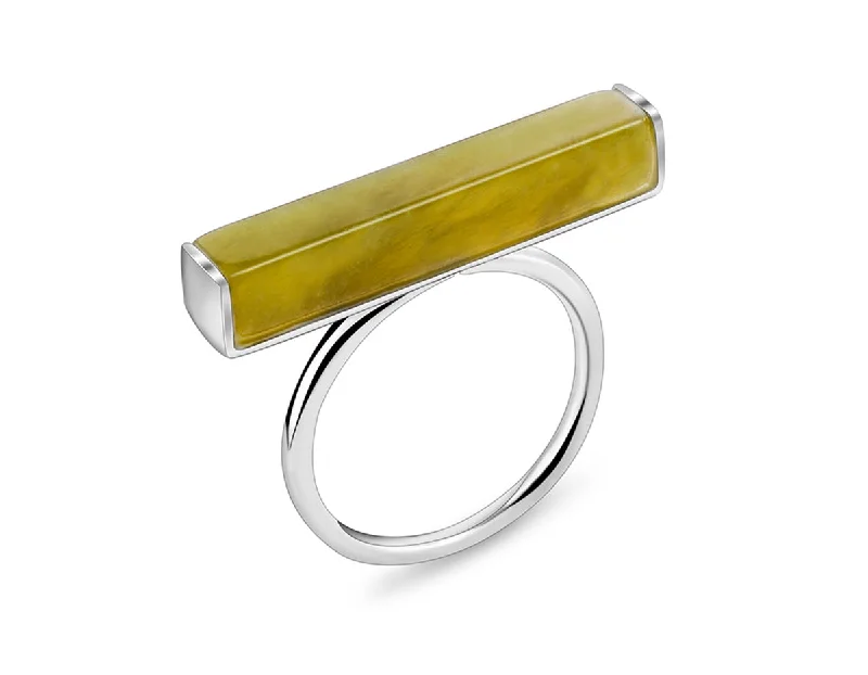 Stackable Diamond Rings-Serpentine Bar Ring