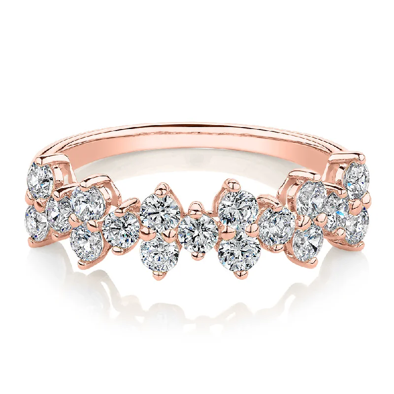 Large Cocktail Rings-Dress ring with 1.02 carats* of diamond simulants in 10 carat rose gold