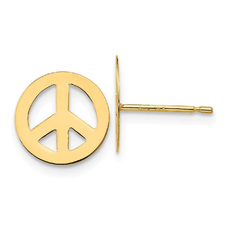 Cheap Fashion Earrings-Madi K Kid's 14k  Peace Sign Post Earrings