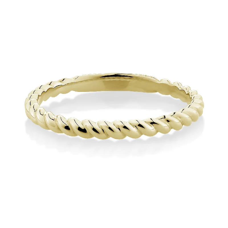 Adjustable Gemstone Rings-Plain Twist Celebration band in 10ct Yellow Gold