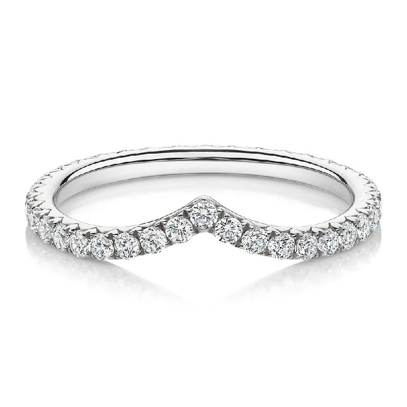 Diamond Wedding Rings-All-rounder eternity band with 0.57 carats* of diamond simulants in 10 carat white gold