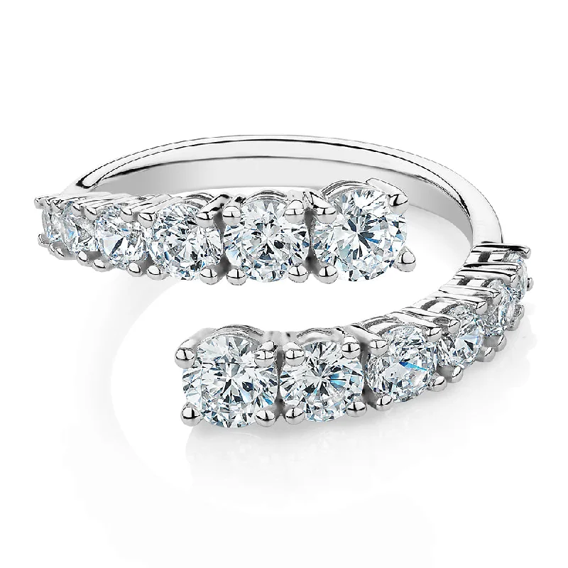 Engagement Rings with Sapphire-Dress ring with 1.82 carats* of diamond simulants in 10 carat white gold