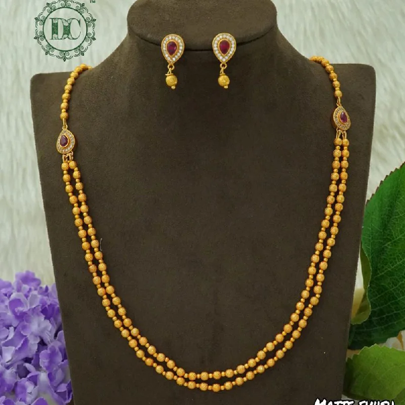 Vintage Style Necklaces-Diksha Collection Matte Finish Long Necklace Set