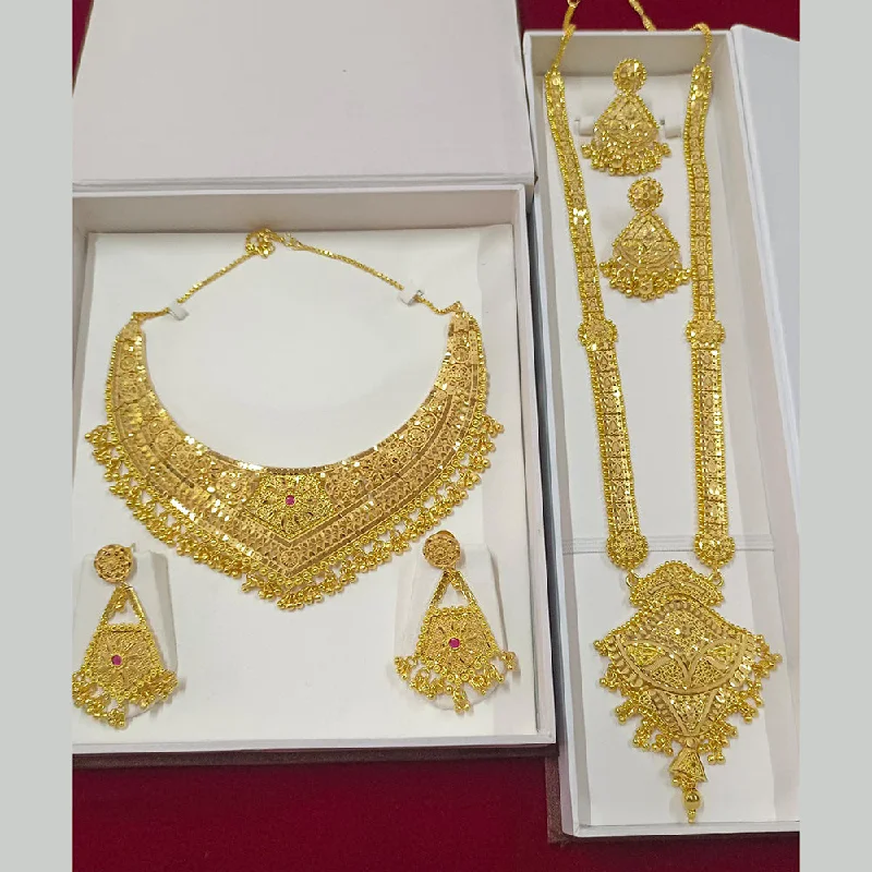 Unique Gemstone Necklaces-Pari Art Jewellery Forming Gold Necklace Combo