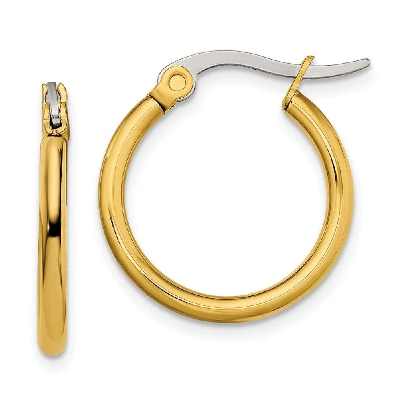 Unique Earrings for Gifts-Stainless Steel Gold IP plated 19mm Hoop Earrings