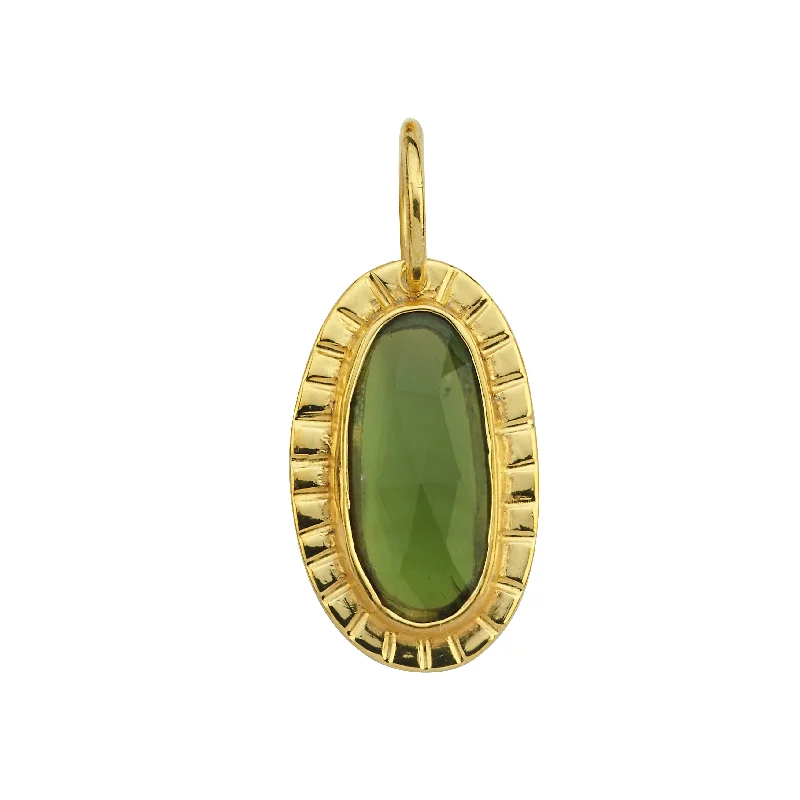 Small Pendant Necklaces-Green Tourmaline Pendat